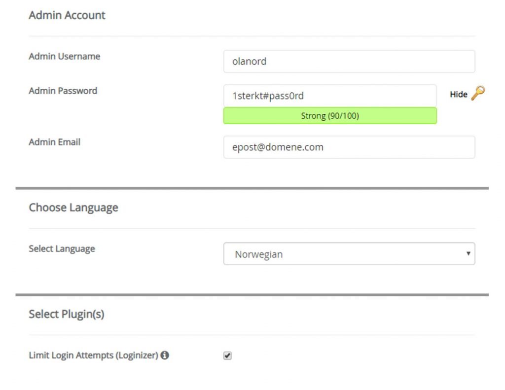 Softaculous Installer WordPress