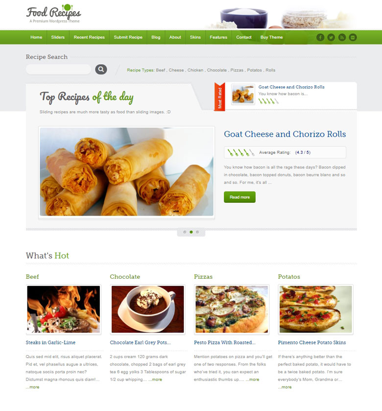 Food Recipes Theme