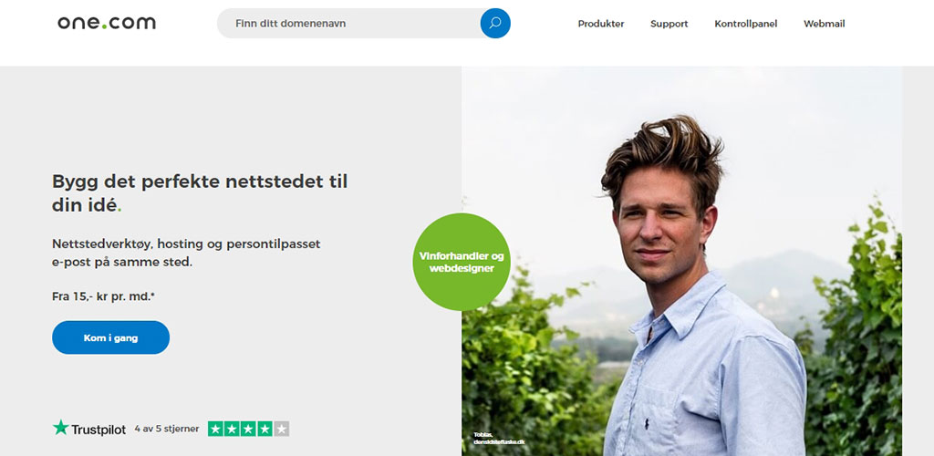 Standard webhotell med e-post fra One.com