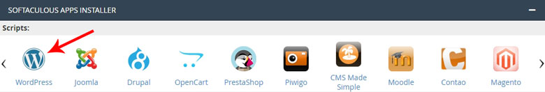 PRO ISP - Bla helt nedover til Softaculous Apps Installer og klikk på ikonet for WordPress